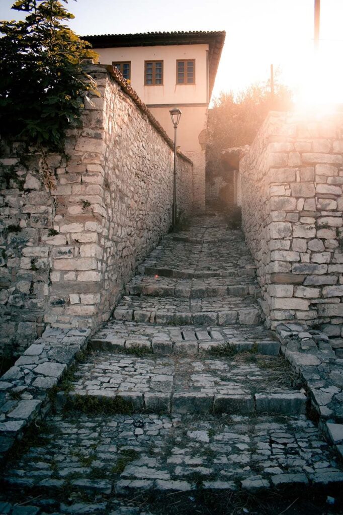 Berat cobbled stairs